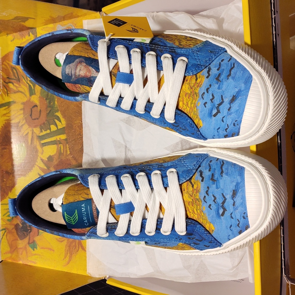 Cariuma Van Gogh Men's Wheatfield Canvas Sneakers NIB Sz 10.5
